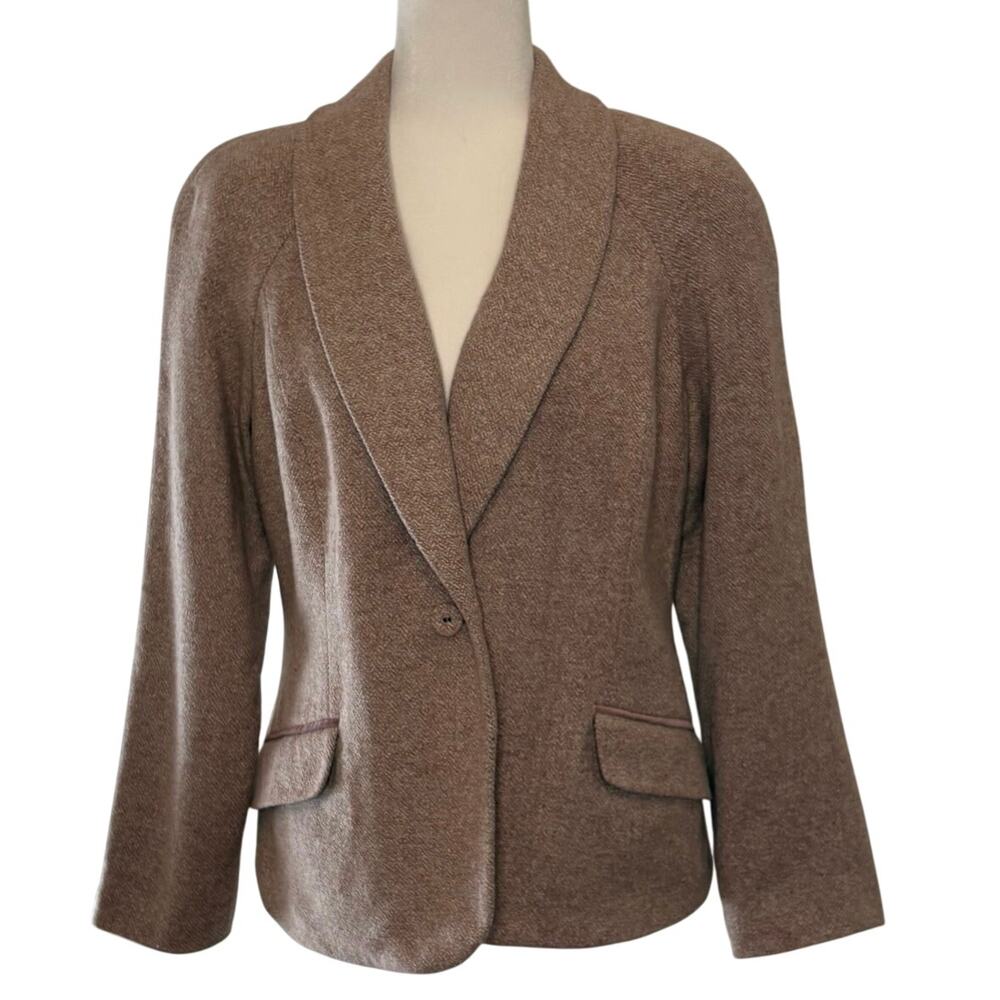 Vintage Due Per Due Pink Wool Silk Tweed Blazer Women’s 14